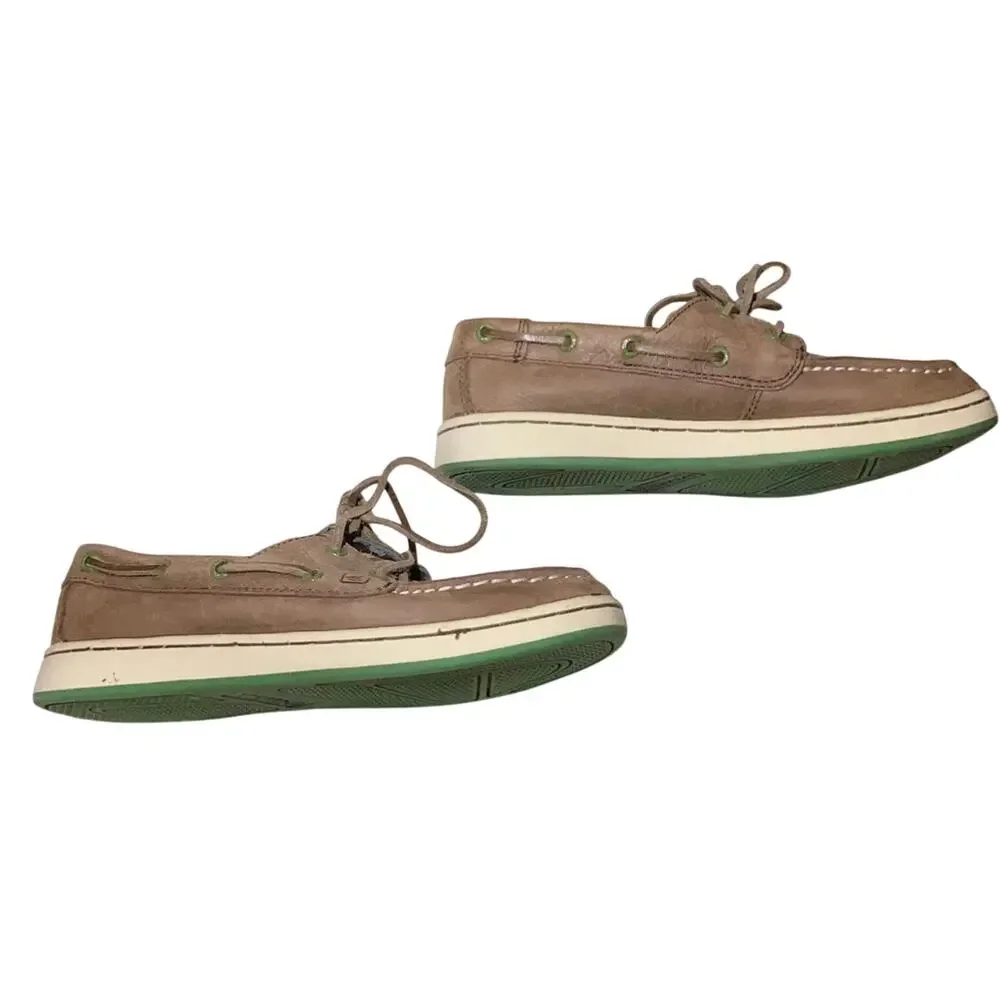Sperrys Top Sider Boat Shoes Boys 13.5 Brown Spy Cupsole 2-Eye Nautical Leather - Picture 8 of 12